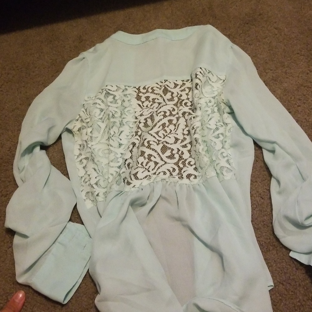 Candies mint sheer blouse